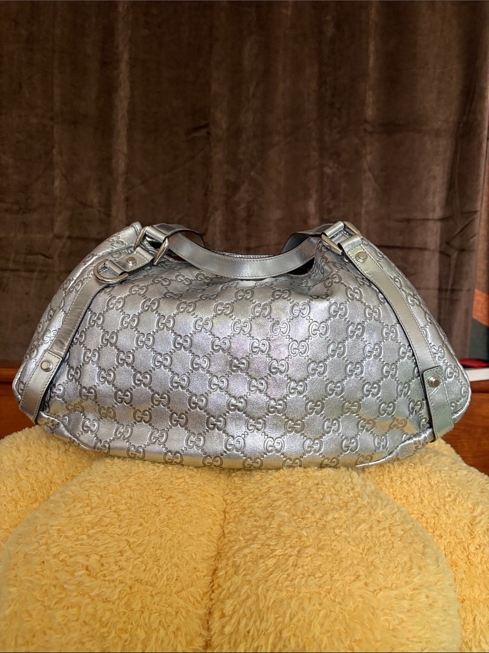 Silver Metallic Gucci Abbey Bag